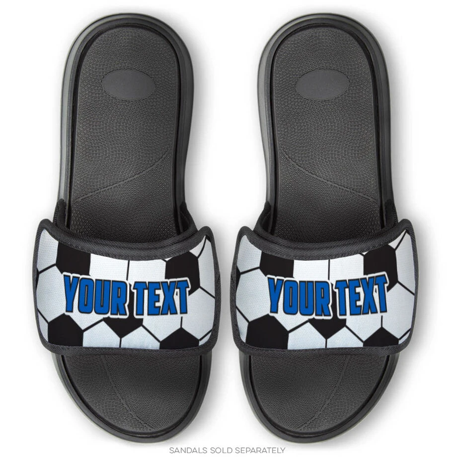 Soccer Repwell® Sandal Straps - Soccer Ball Texture With Text 3 Soccer Repwell® Sandal Straps - Soccer Ball Texture With Text - Image 3