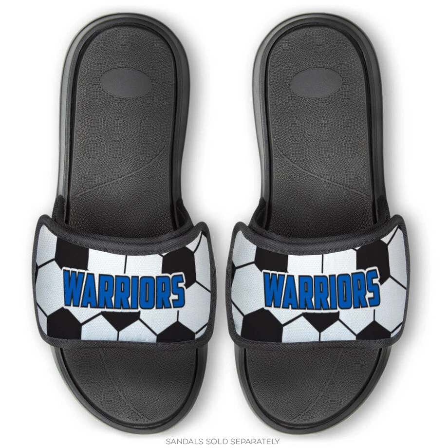 Soccer Repwell® Sandal Straps - Soccer Ball Texture With Text 2 Soccer Repwell® Sandal Straps - Soccer Ball Texture With Text - Image 2