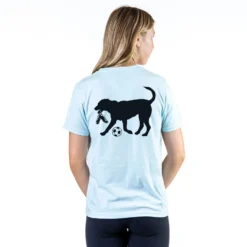 Soccer Short Sleeve T-Shirt - Spot The Soccer Dog (Back Design) -Sport Play Mode sc 03682 LIGHTBLUE FEMALE BACK