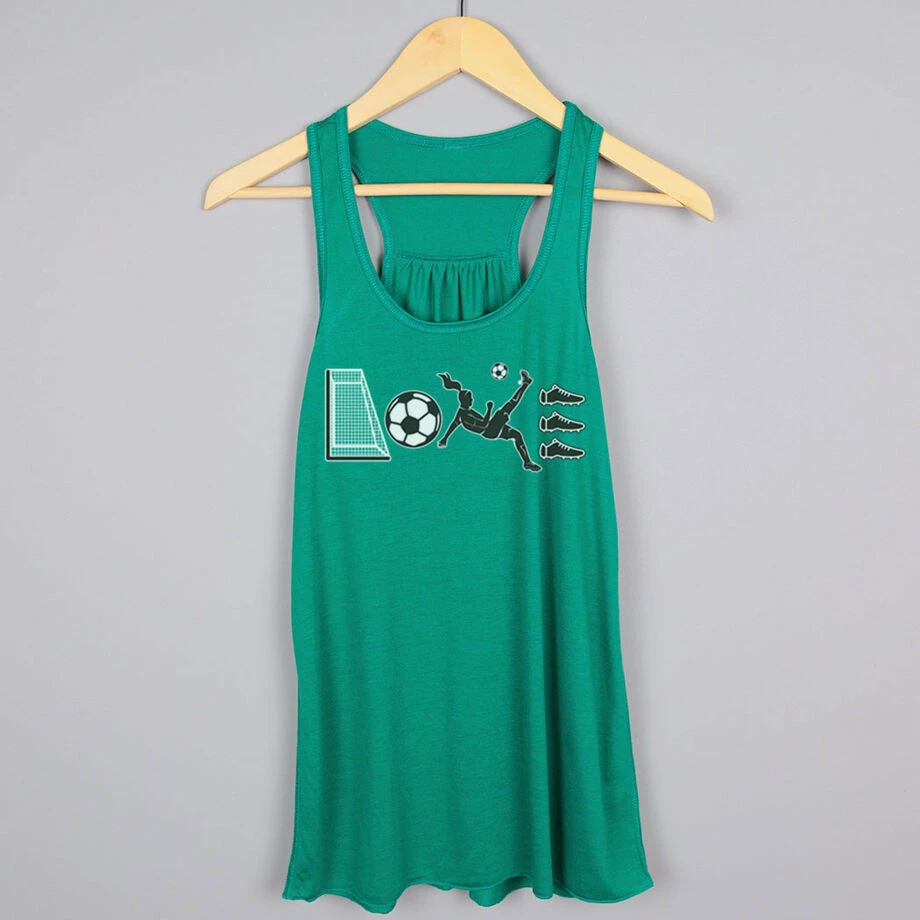 Soccer Flowy Racerback Tank Top - Soccer Love 3 Soccer Flowy Racerback Tank Top - Soccer Love - Image 3