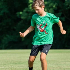 Soccer Short Sleeve T-Shirt - Soccer Santa -Sport Play Mode sc 03814 MALE GREEN LIFESTYLE 2