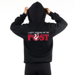 Soccer Hooded Sweatshirt - Ain't Afraid Of No Post (Back Design) 6 Soccer Hooded Sweatshirt - Ain't Afraid Of No Post (Back Design) -Sport Play Mode sc 03916 FEMALE BACK BLACK