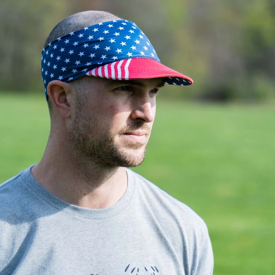 Running Comfort Performance Visor - Red, White & Blue 4 Running Comfort Performance Visor - Red, White & Blue - Image 4