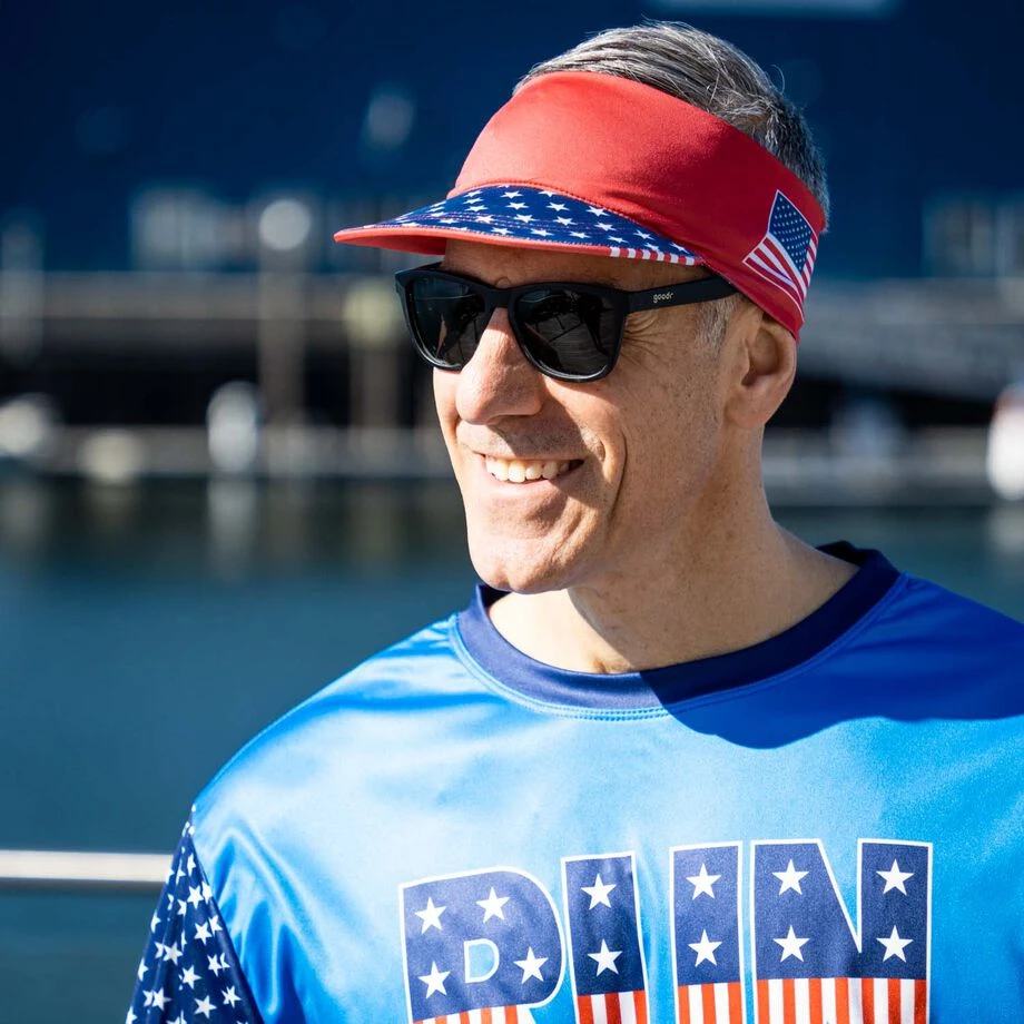 Running Comfort Performance Visor - Red, White & Blue 3 Running Comfort Performance Visor - Red, White & Blue - Image 3