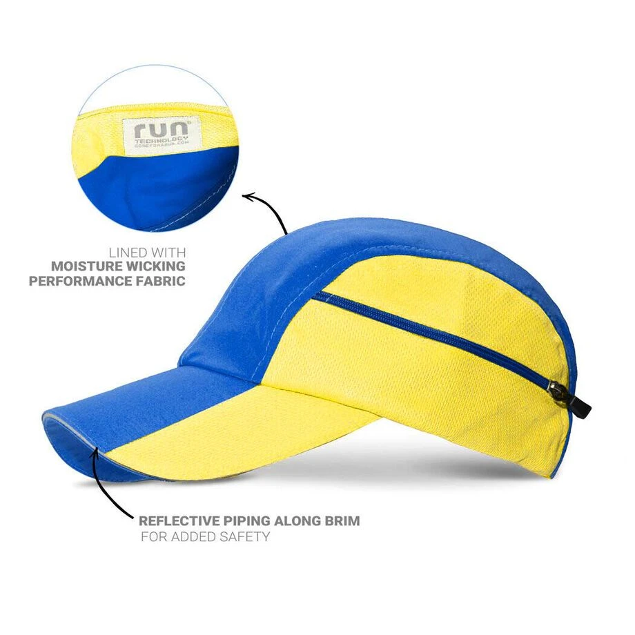 CoolRun Pocket Hat - Yellow/Blue 4 CoolRun Pocket Hat - Yellow/Blue - Image 4